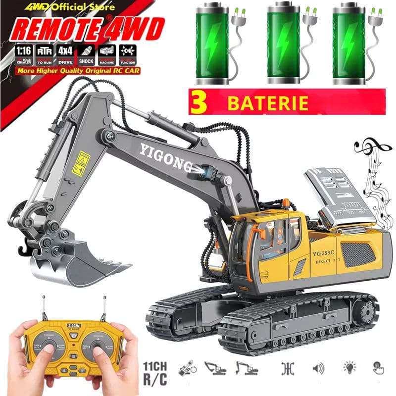 Zdalnie sterowana koparka wywrotka gąsienicowa spychacz